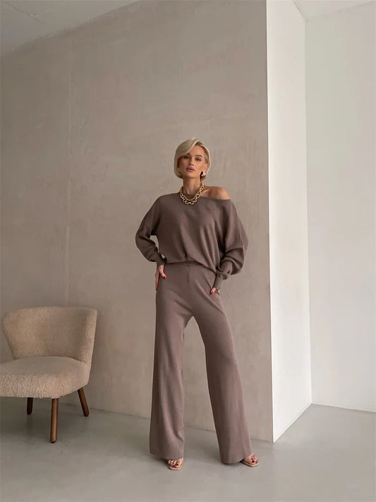 Élise | Elegant Knitted Two-Piece Set – Winter