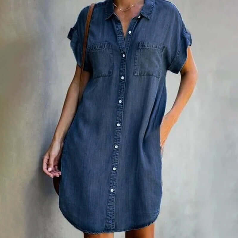 Marceline | Denim Dress with Buttons and Belt