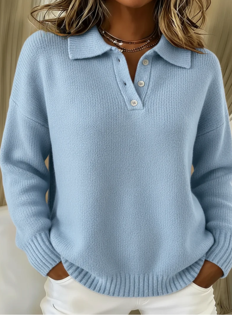 Charlotte | Soft Knit Polo Sweater