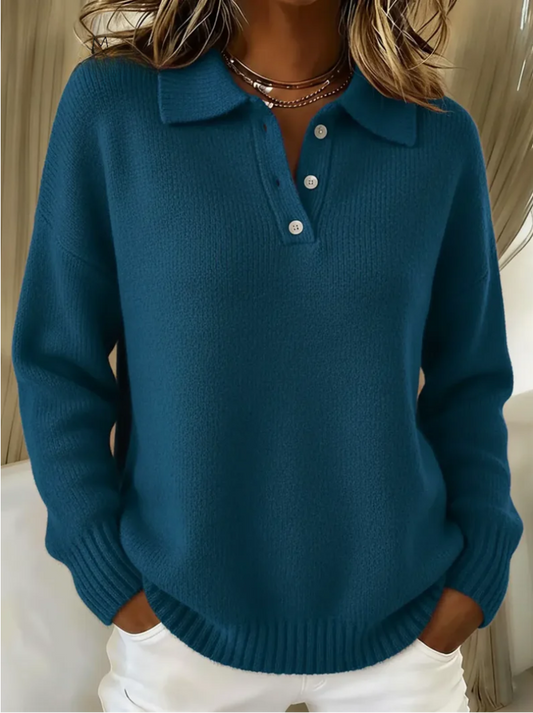 Charlotte | Soft Knit Polo Sweater