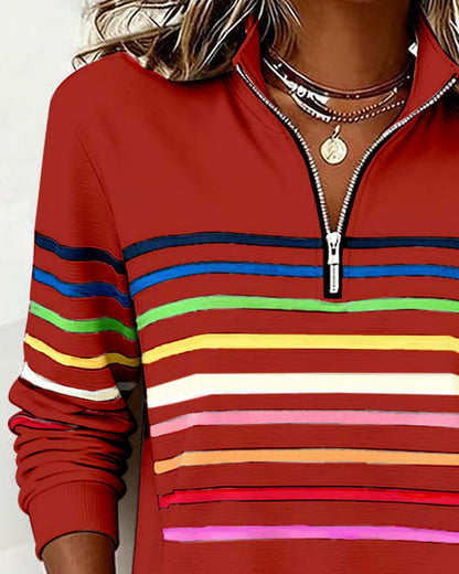 Zalara | Half-Zip Statement Sweatshirt 