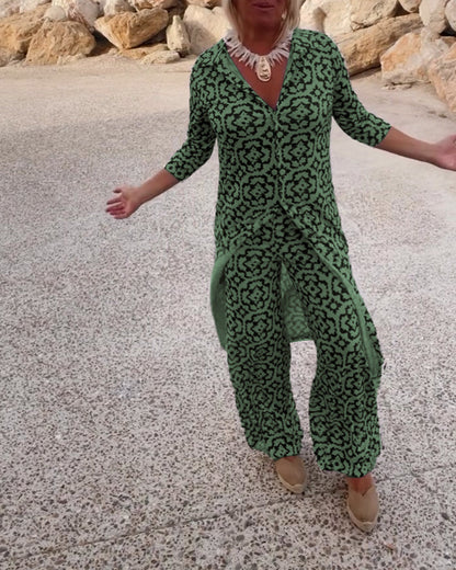 Serena | Vintage Printed Two-Piece Set