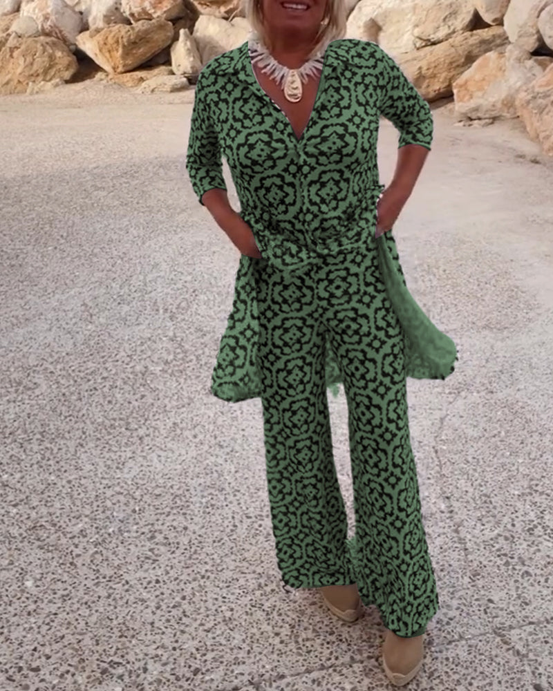 Serena | Vintage Printed Two-Piece Set