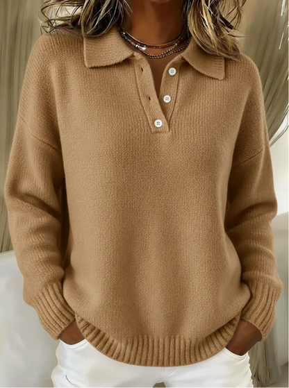 Charlotte | Soft Knit Polo Sweater
