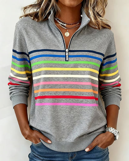 Zalara | Half-Zip Statement Sweatshirt 