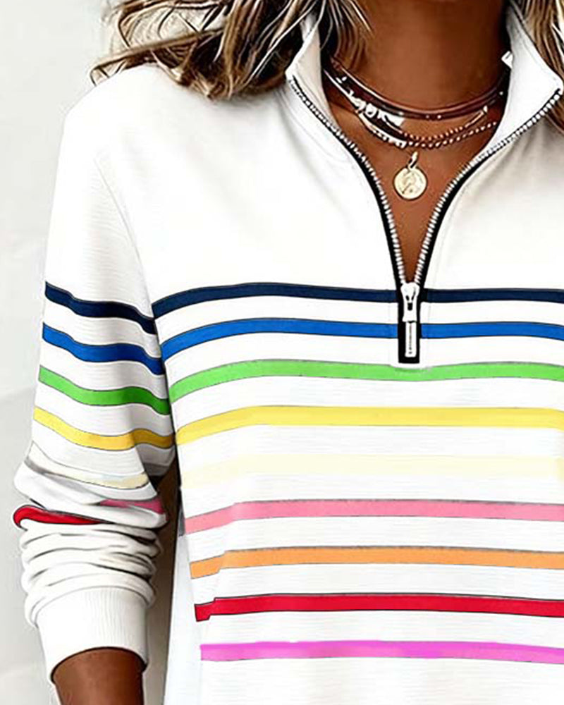 Zalara | Half-Zip Statement Sweatshirt 