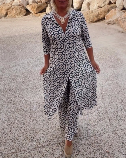 Serena | Vintage Printed Two-Piece Set