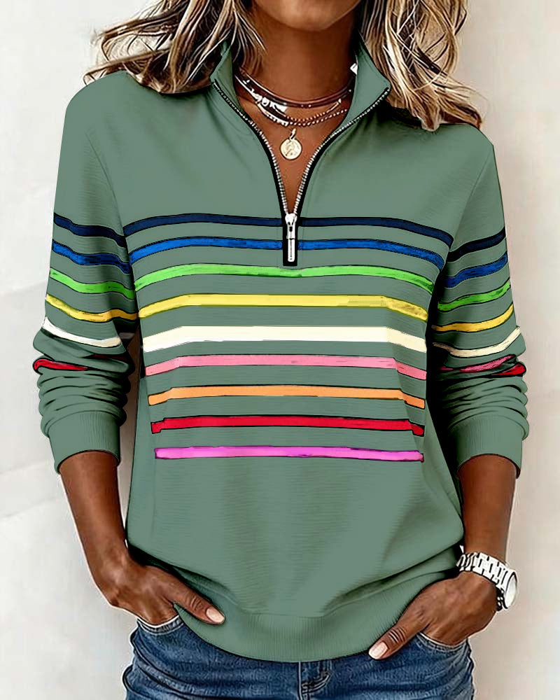 Zalara | Half-Zip Statement Sweatshirt 