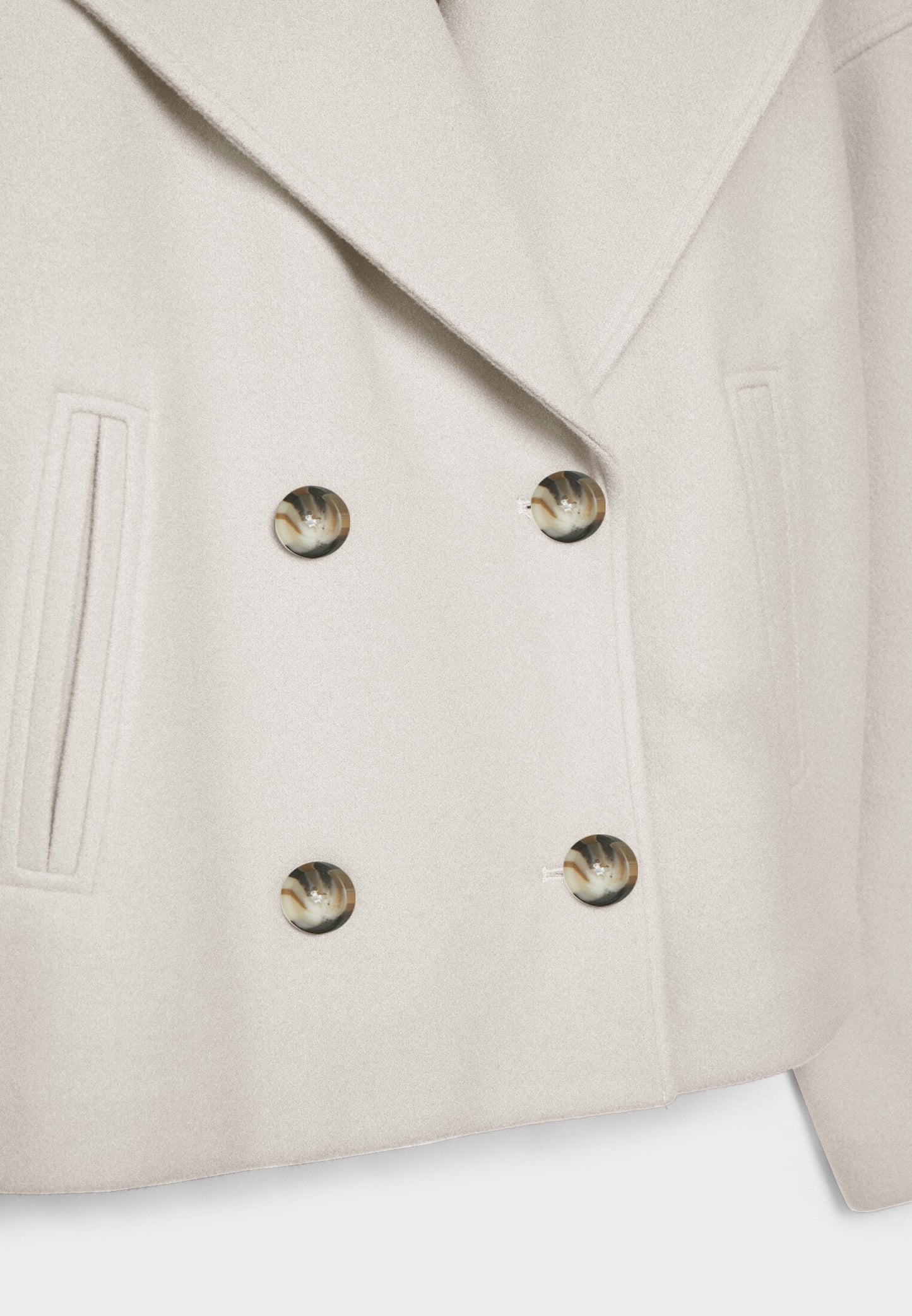 Céline | Chic Short Coat with Double Row Button Closure