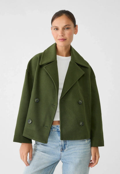 Céline | Chic Short Coat with Double Row Button Closure