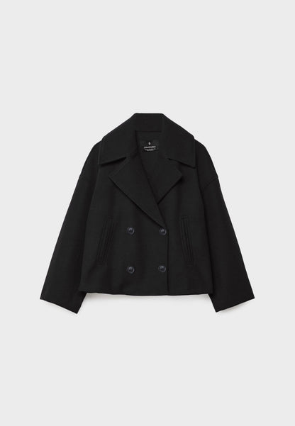 Céline | Chic Short Coat with Double Row Button Closure