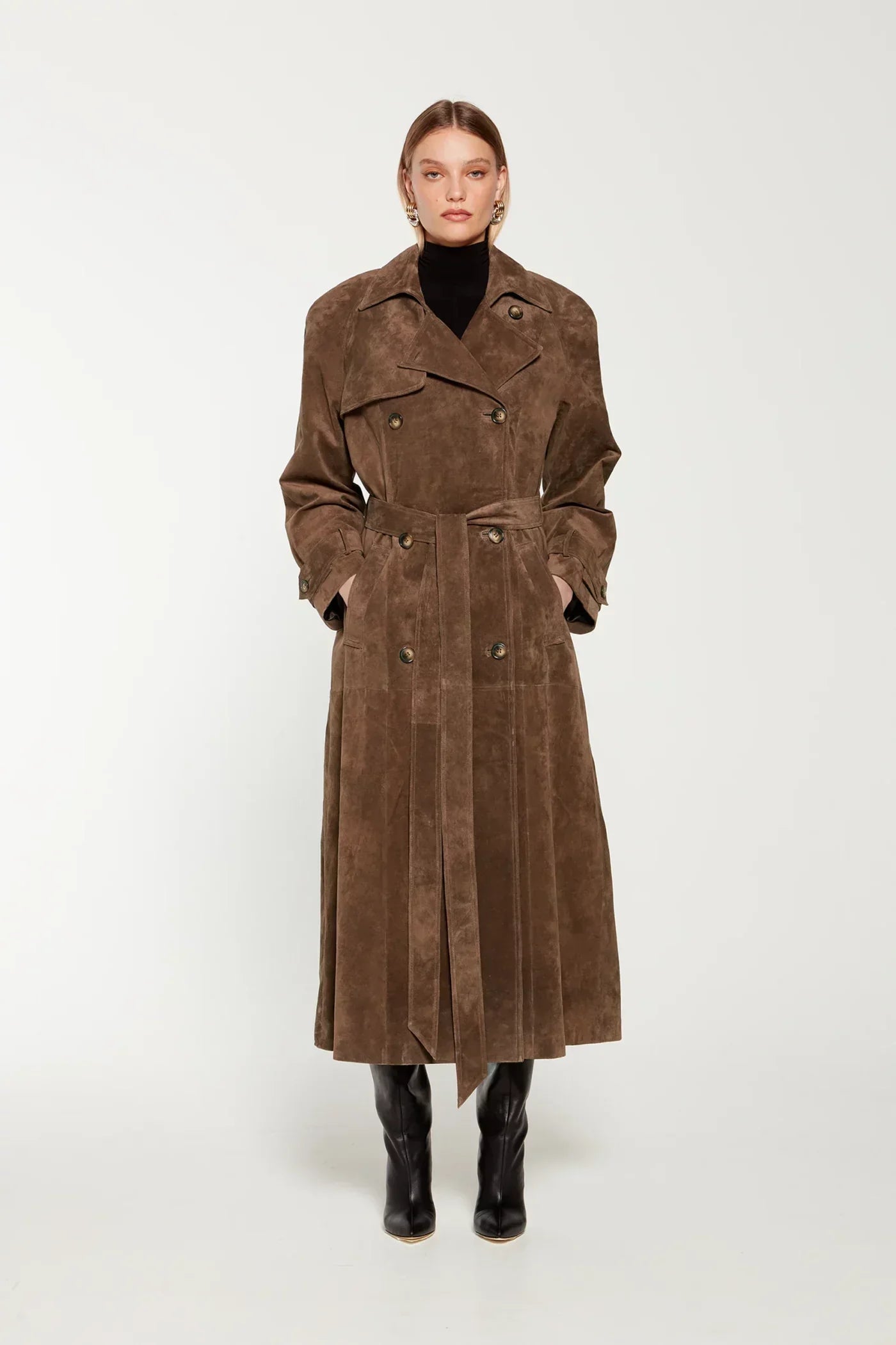 Aurelia | Suede Trench Coat