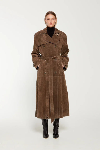 Aurelia | Suede Trench Coat