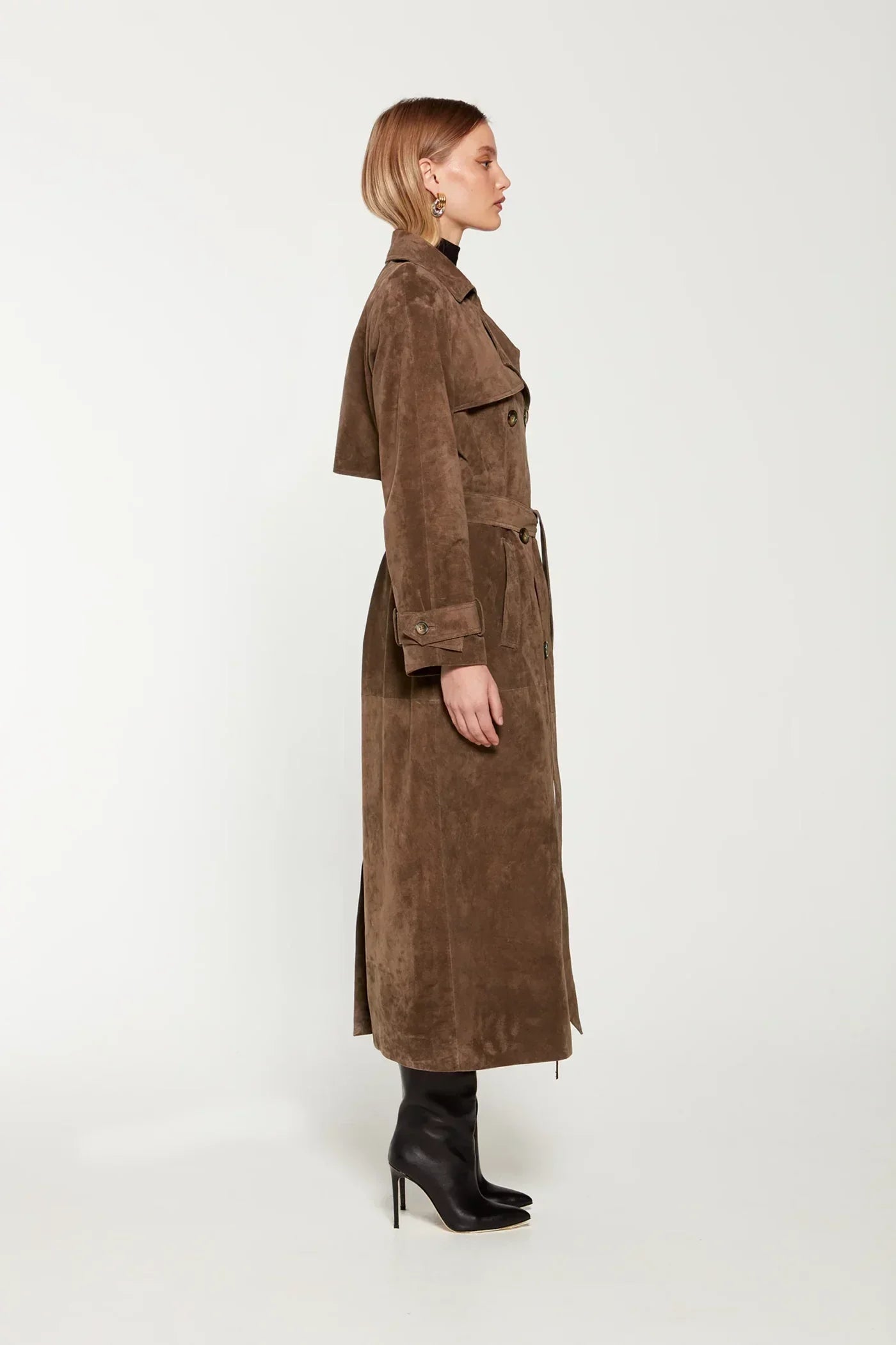 Aurelia | Suede Trench Coat