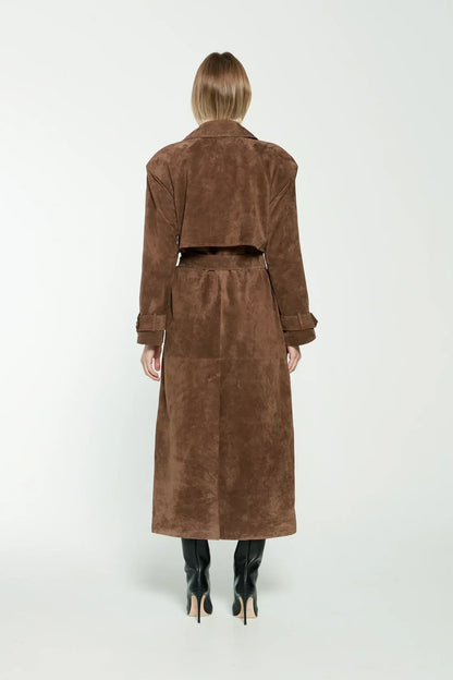 Aurelia | Suede Trench Coat