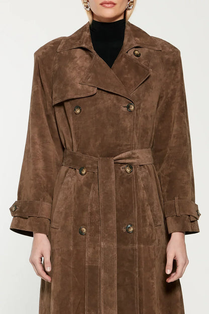 Aurelia | Suede Trench Coat