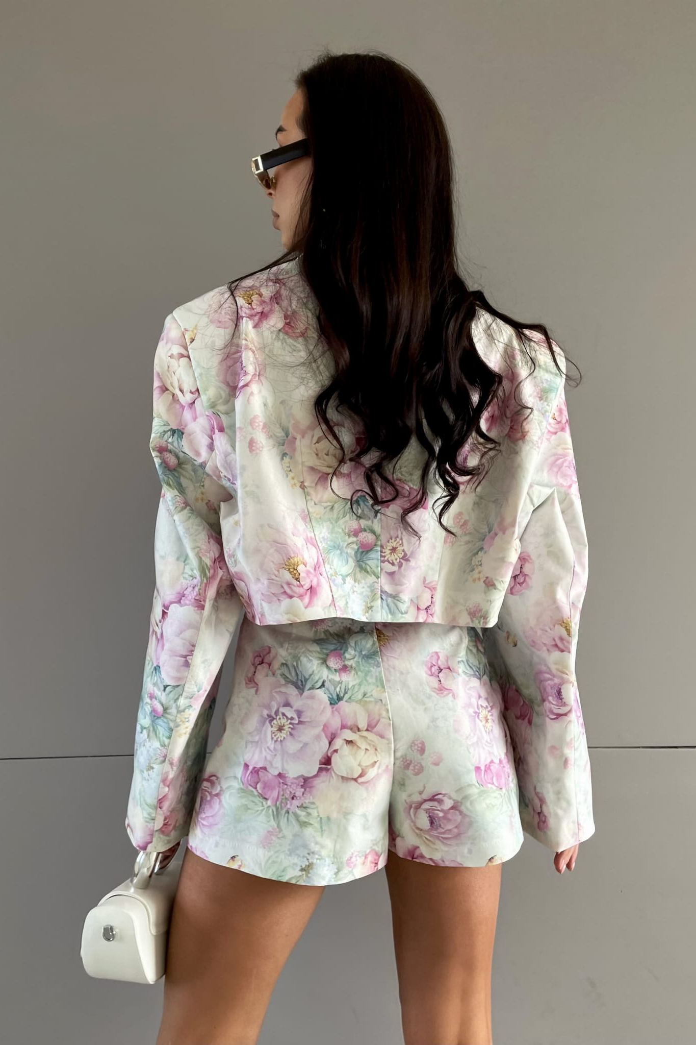 Fleur | Floral Blazer &amp; Mid-Waist Pants Set – Long Sleeves