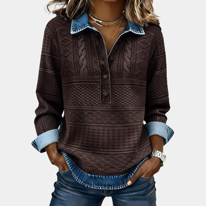 Maevara | Collared Half-Button Sweater