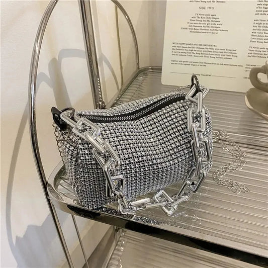 Celeste | Luxury Rhinestone Bucket Bag 