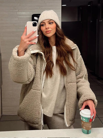 Marscha | Teddy Coat with Zipper