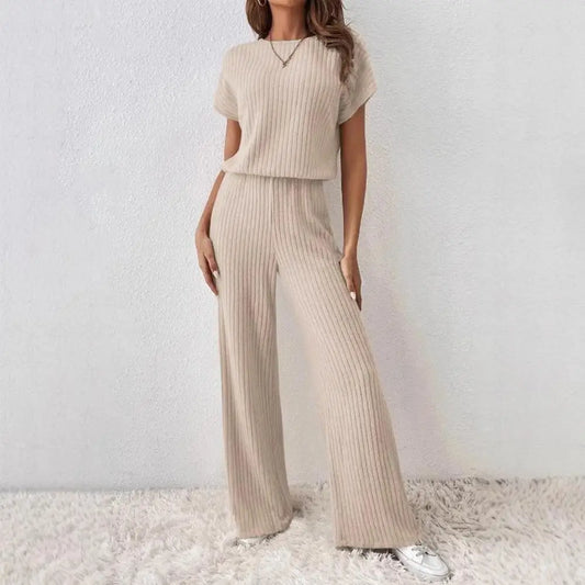 Noémie | Knitted Lounge Set with Short Sleeves 