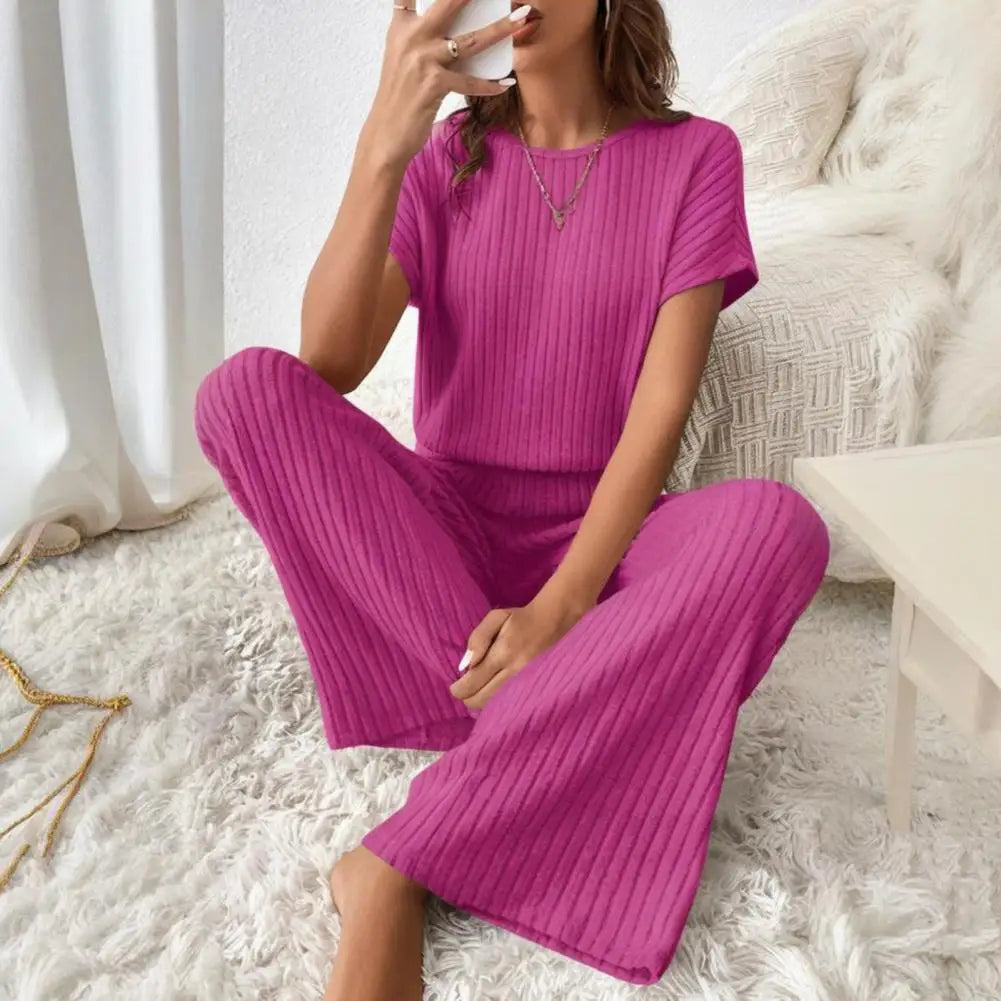 Noémie | Knitted Lounge Set with Short Sleeves 