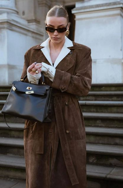 Aurelia | Suede Trench Coat