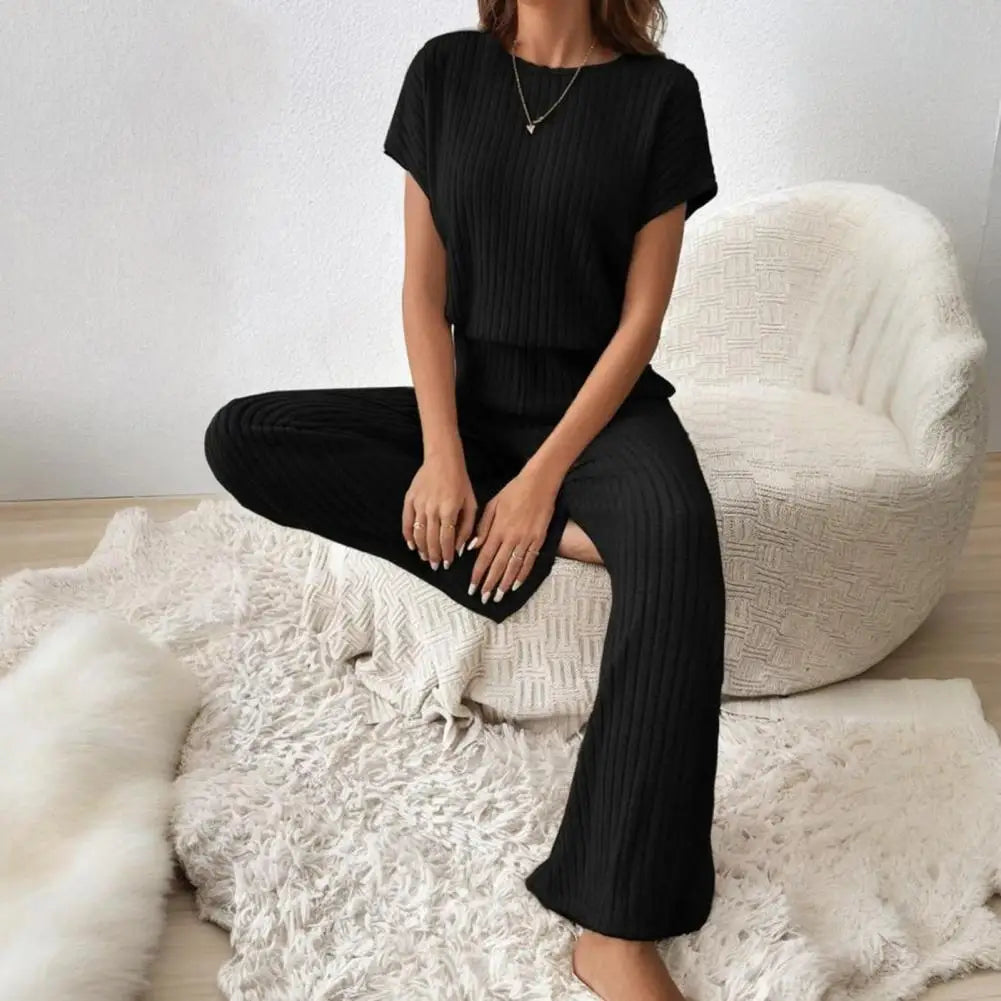 Noémie | Knitted Lounge Set with Short Sleeves 
