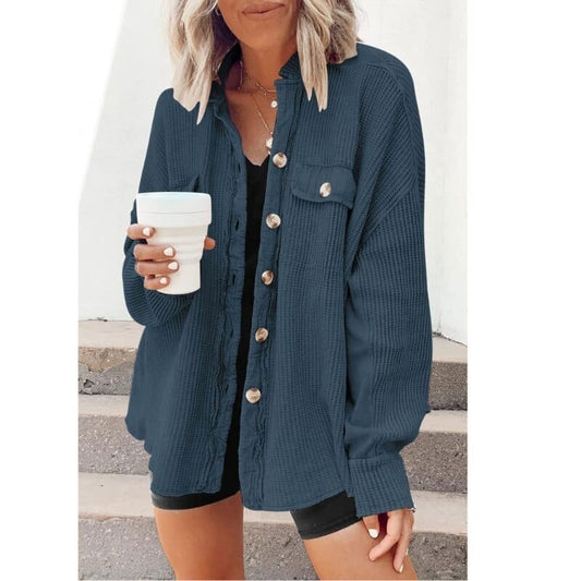 Claudia | Trendy Corduroy Button Coat