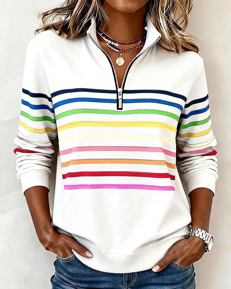 Zalara | Half-Zip Statement Sweatshirt 