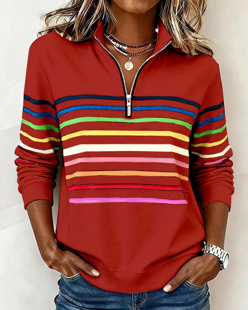 Zalara | Half-Zip Statement Sweatshirt 