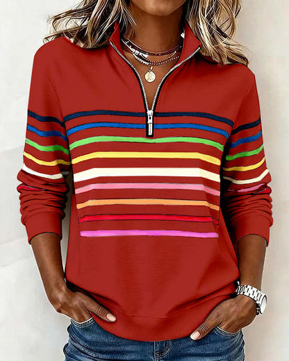 Zalara | Half-Zip Statement Sweatshirt 