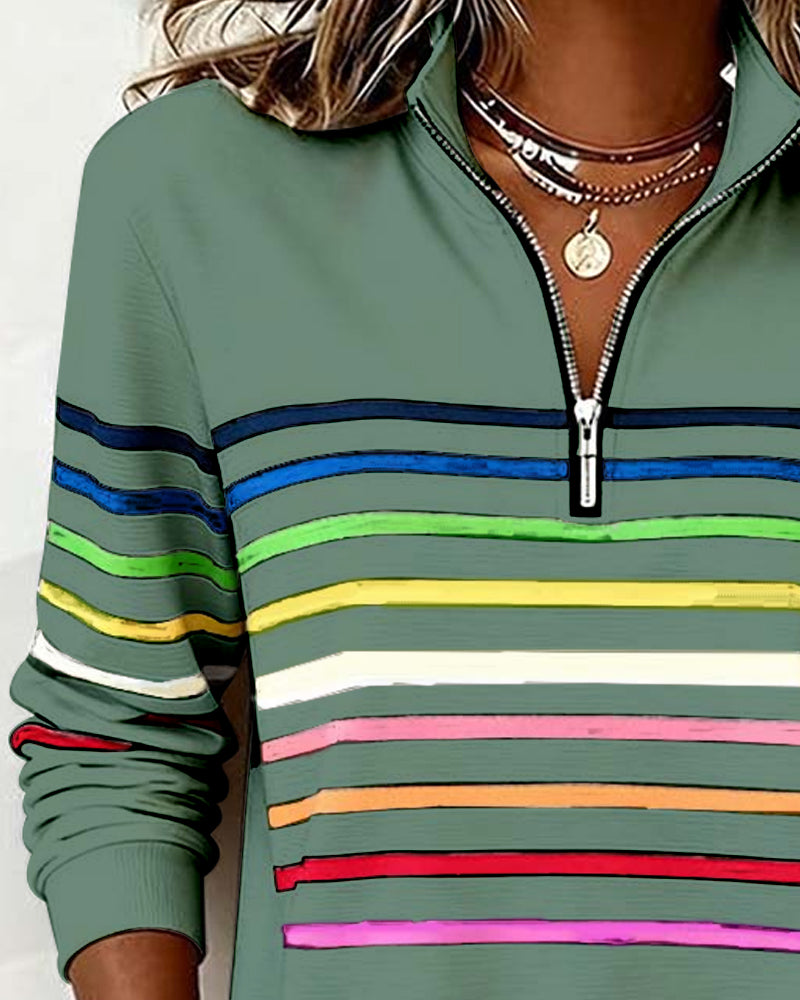 Zalara | Half-Zip Statement Sweatshirt 
